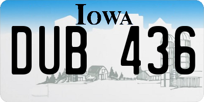 IA license plate DUB436