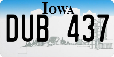 IA license plate DUB437
