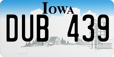 IA license plate DUB439