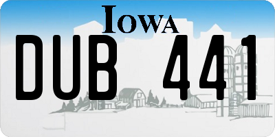 IA license plate DUB441