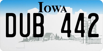 IA license plate DUB442