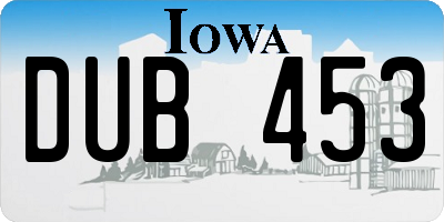 IA license plate DUB453