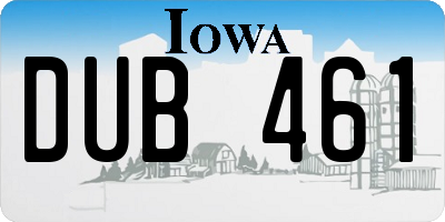 IA license plate DUB461