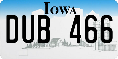 IA license plate DUB466