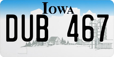 IA license plate DUB467