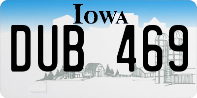 IA license plate DUB469