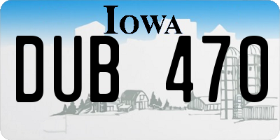 IA license plate DUB470