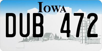IA license plate DUB472