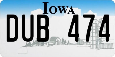 IA license plate DUB474