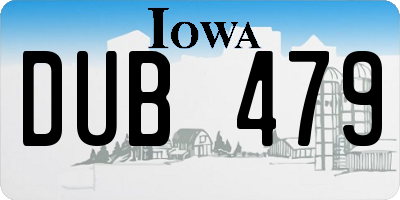 IA license plate DUB479