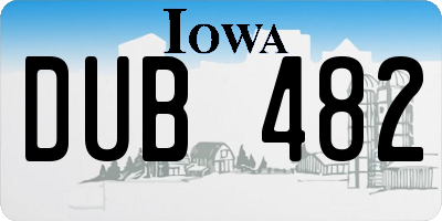IA license plate DUB482