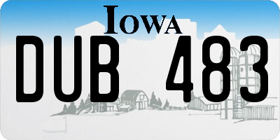 IA license plate DUB483