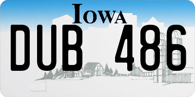 IA license plate DUB486