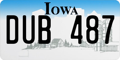 IA license plate DUB487