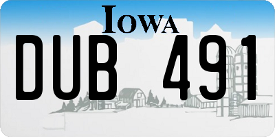 IA license plate DUB491