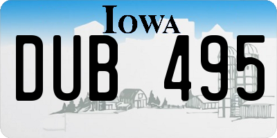 IA license plate DUB495