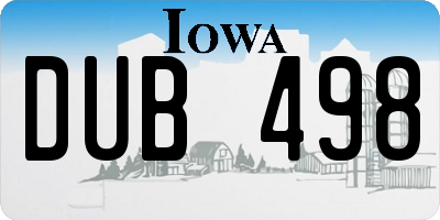IA license plate DUB498