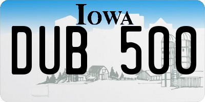 IA license plate DUB500