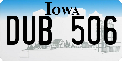 IA license plate DUB506