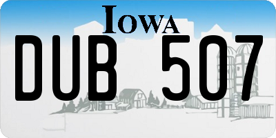 IA license plate DUB507