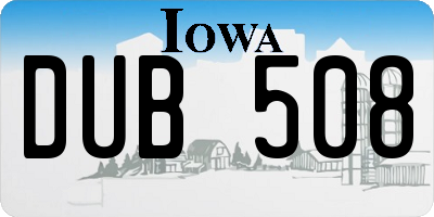 IA license plate DUB508