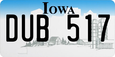 IA license plate DUB517