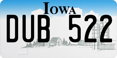 IA license plate DUB522