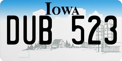IA license plate DUB523