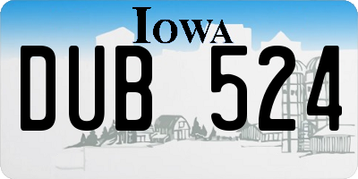 IA license plate DUB524