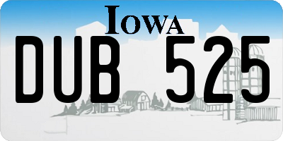 IA license plate DUB525