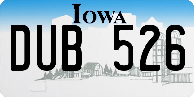 IA license plate DUB526