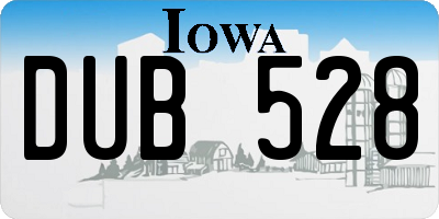 IA license plate DUB528