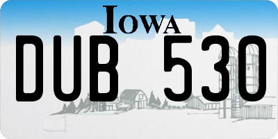 IA license plate DUB530