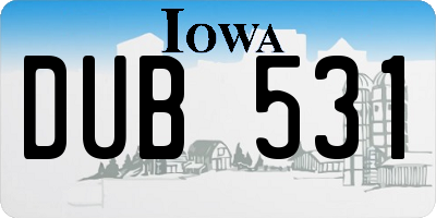 IA license plate DUB531
