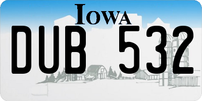 IA license plate DUB532