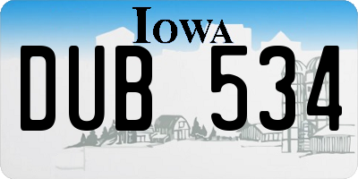 IA license plate DUB534