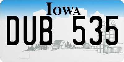 IA license plate DUB535