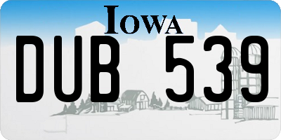 IA license plate DUB539