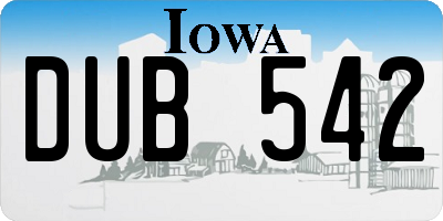 IA license plate DUB542
