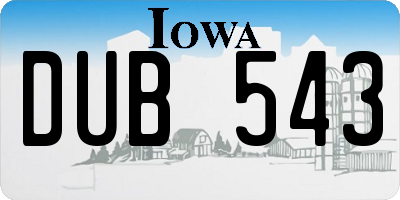 IA license plate DUB543