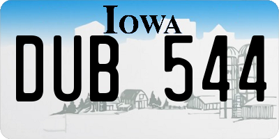 IA license plate DUB544