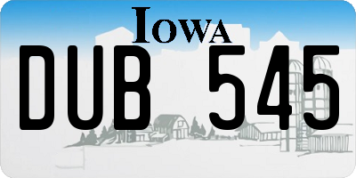 IA license plate DUB545