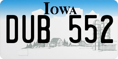 IA license plate DUB552