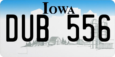 IA license plate DUB556