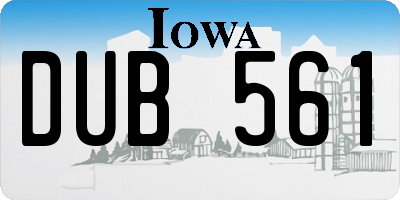 IA license plate DUB561