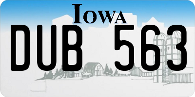 IA license plate DUB563