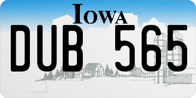 IA license plate DUB565