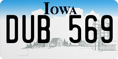 IA license plate DUB569