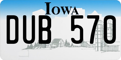 IA license plate DUB570
