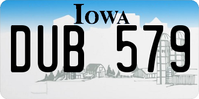 IA license plate DUB579
